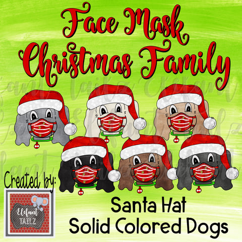 Face Mask Christmas Family - Solid Color Dogs
