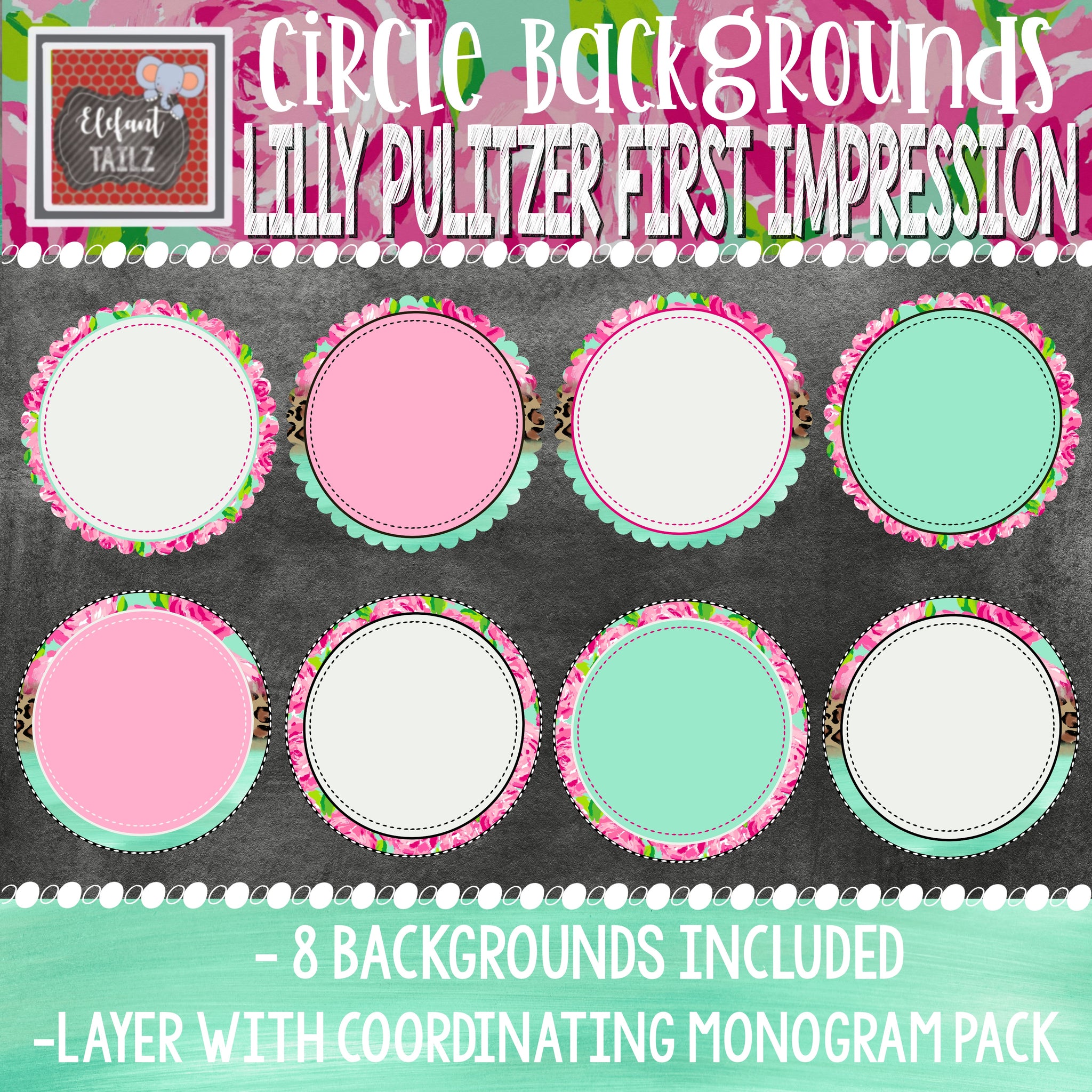 Lilly Pulitzer First Impression Circle Backgrounds