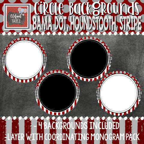 Circle Backgrounds - Bama Dot, Houndstooth, Stripe