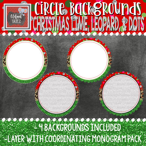 Circle Backgrounds - Lime Leopard & Dots