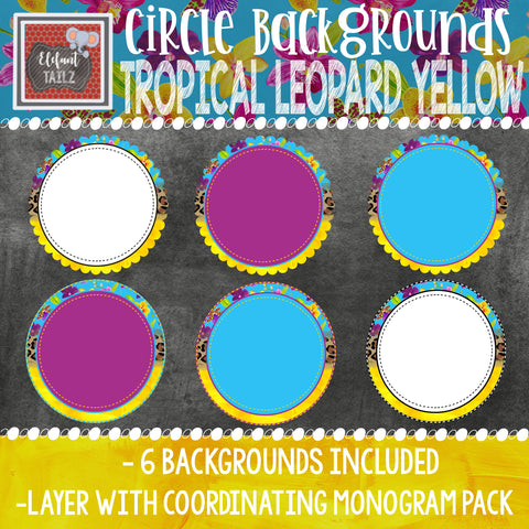Tropical Leopard Yellow Circle Backgrounds
