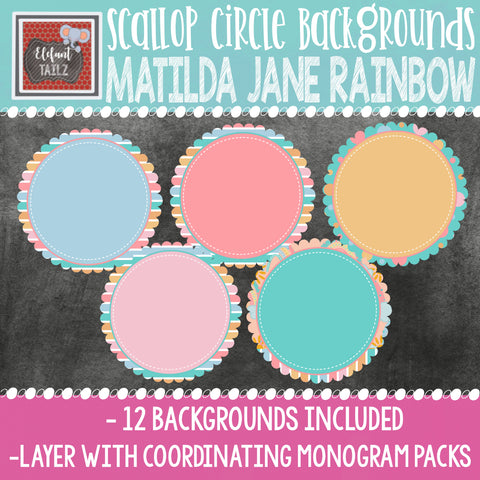 Rainbow Scallop Circle Backgrounds