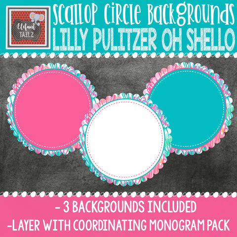 Lilly Pulitzer Oh Shello Scallop Circle Backgrounds