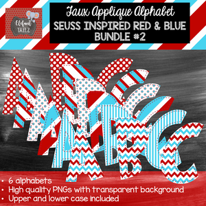 Red & Aqua Blue Alpha Pack Bundle #2