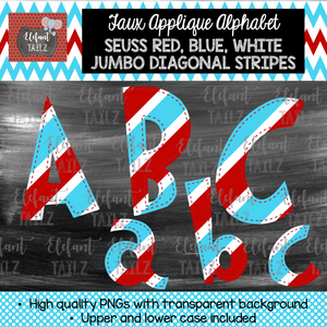 Red Blue White Jumbo Diagonal Stripes Alpha Pack