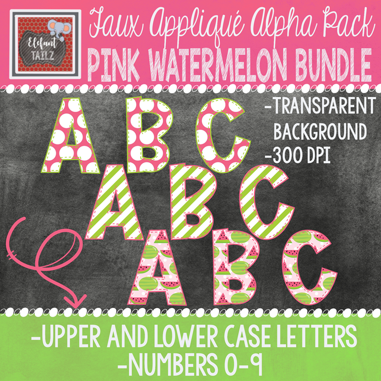 Alpha & Number Pack - Pink Watermelon BUNDLE