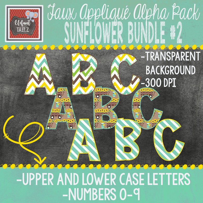 Alpha & Number Pack - Sunflower BUNDLE #2