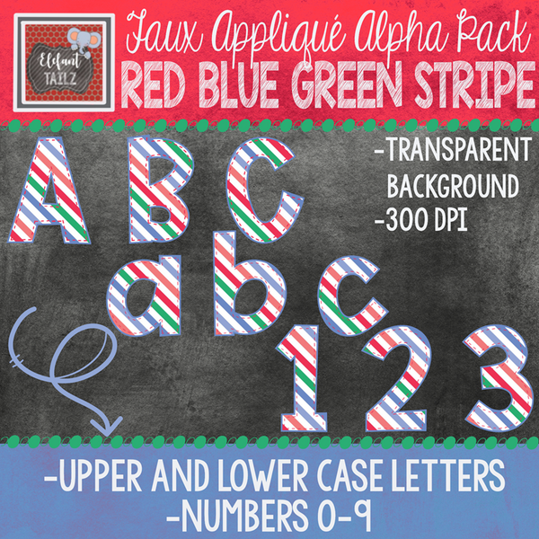 Alpha & Number Pack - Red Blue Green BUNDLE