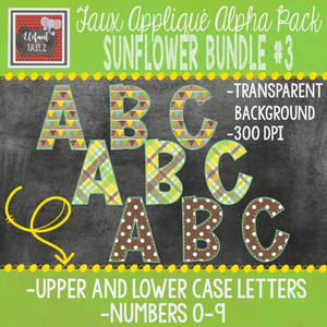 Alpha & Number Pack - Sunflower BUNDLE #3