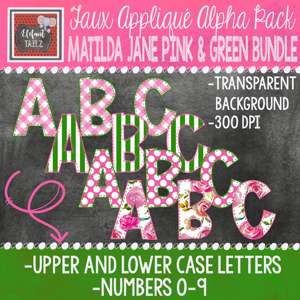 Alpha & Number Pack - Pink & Green BUNDLE