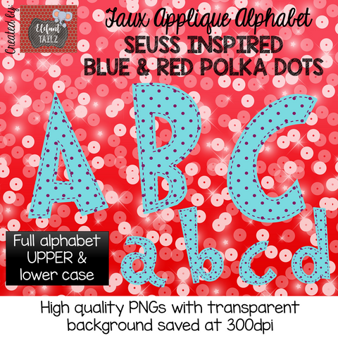 Blue with Small Red Polka Dots Alpha Pack