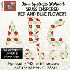 Red and Blue Floral Alpha Pack