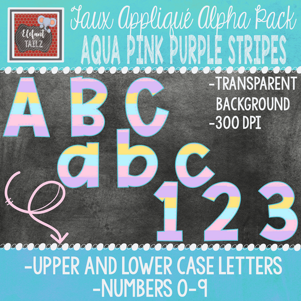 Alpha & Number Pack - Aqua Pink Purple BUNDLE
