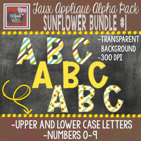 Alpha & Number Pack - Sunflower BUNDLE #1
