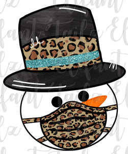 Snowman Head with Mask - Leopard