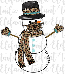 Snowman with Mask - Leopard