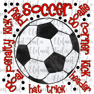 Soccer Word Art Red