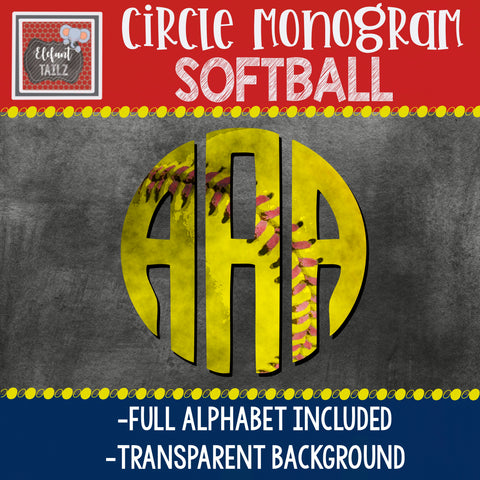 Softball Circle Monogram