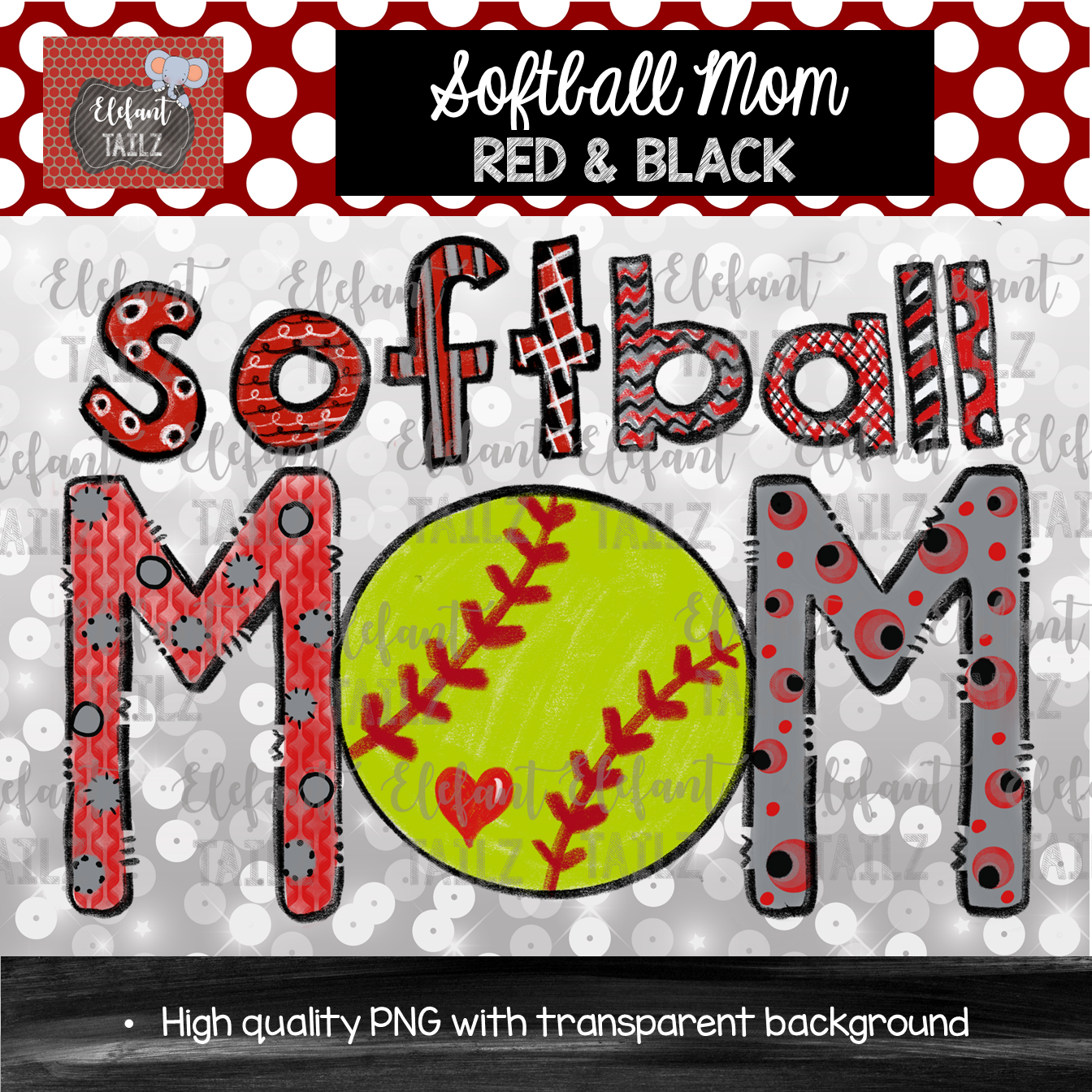 Softball Mom Doodle Letters