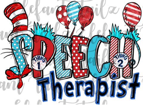 Speech Therapist Crazy Cat & Balloons