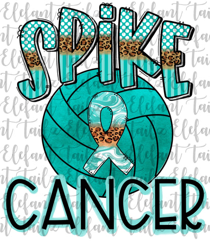 Spike Cancer Teal Volleyball