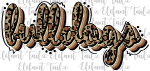 Stacked Script Leopard Bulldogs