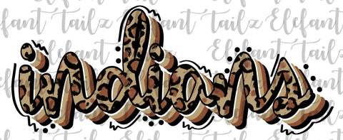 Stacked Script Leopard Indians