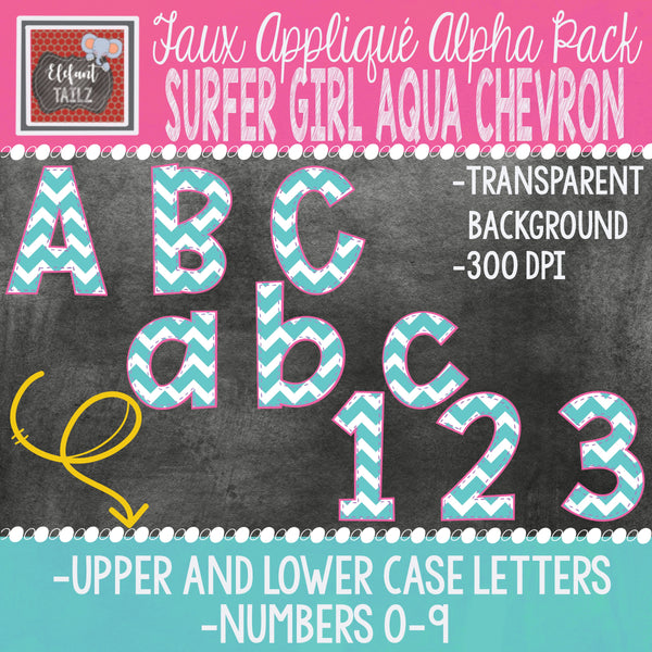 Alpha & Number Pack - Surfer Girl BUNDLE #2