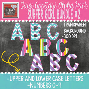 Alpha & Number Pack - Surfer Girl BUNDLE #2