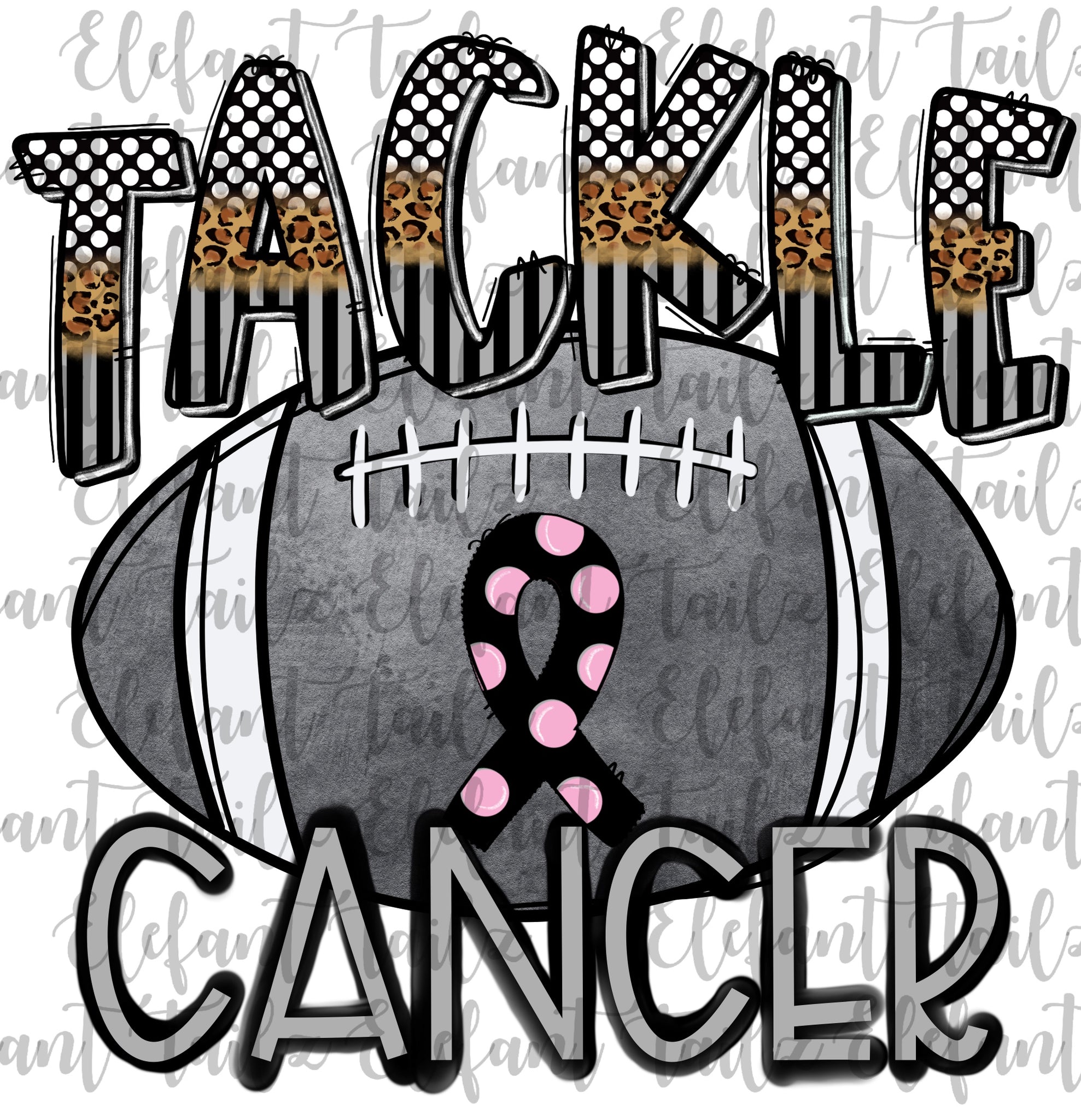Tackle Cancer Football Black