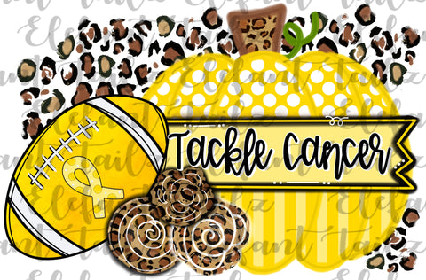 Tackle Cancer Yellow Pumpkin & Leopard Flowers