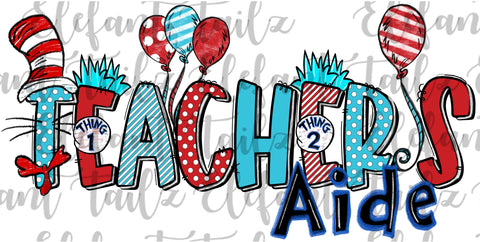 TRANSFER:  Teacher's Aide Crazy Cat & Balloons