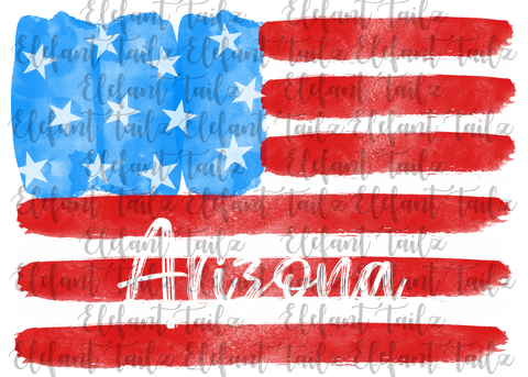 U.S. Flag Watercolor Arizona
