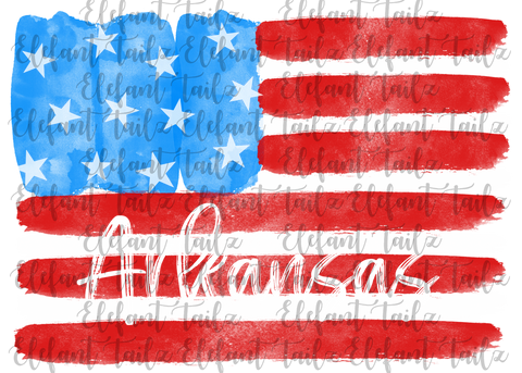 U.S. Flag Watercolor Arkansas