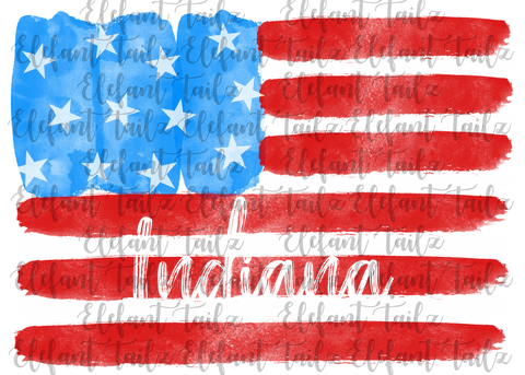 U.S. Flag Watercolor Indiana