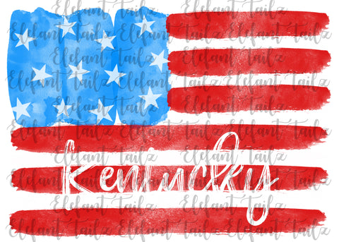 U.S. Flag Watercolor Kentucky