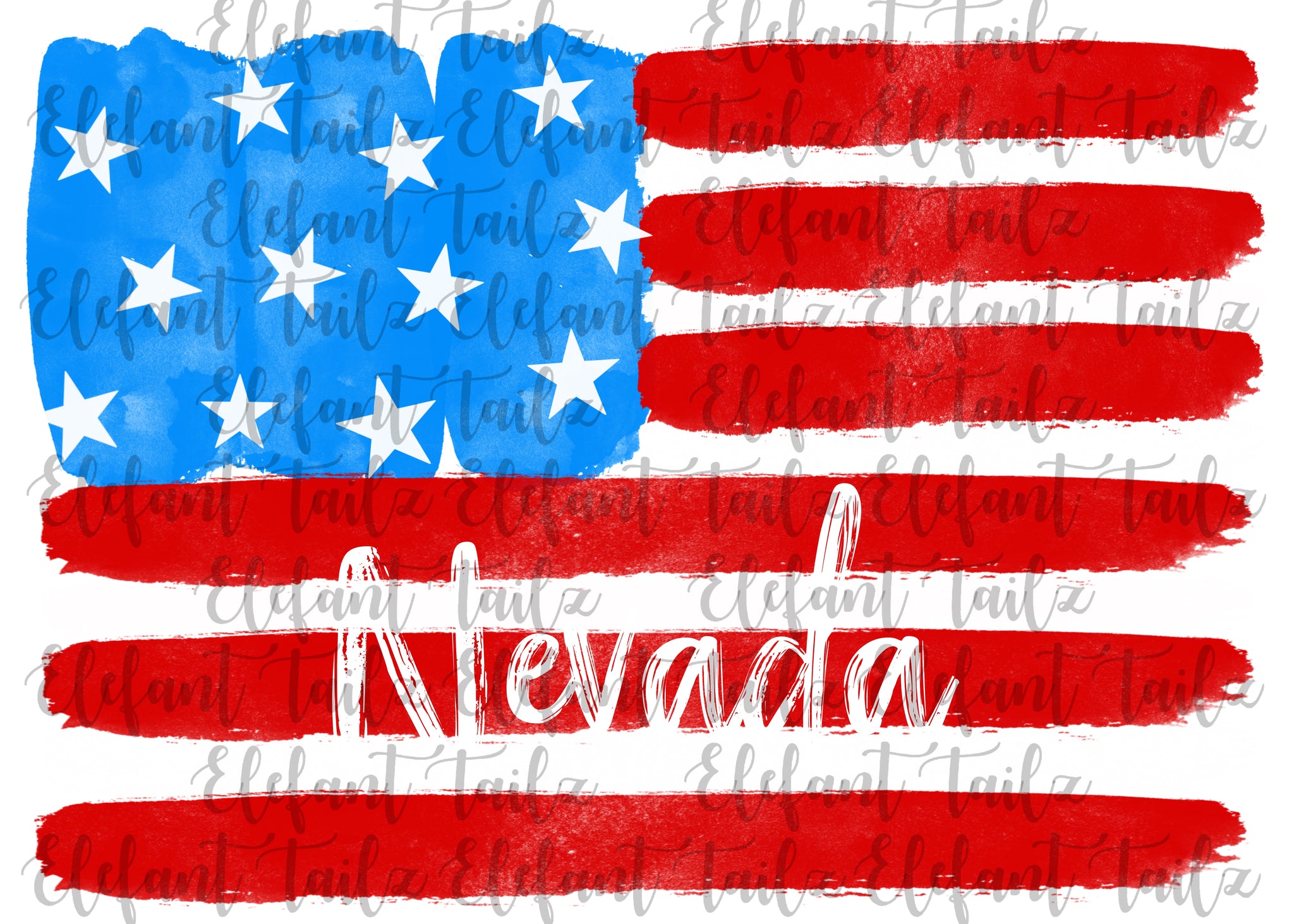 U.S. Flag Watercolor Nevada
