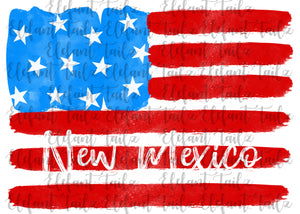 U.S. Flag Watercolor New Mexico