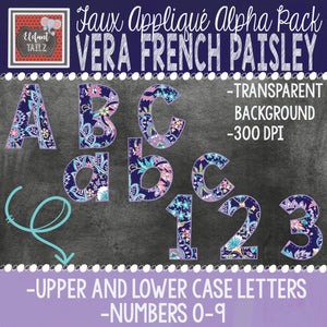 Alpha & Number Pack - Vera French Paisley