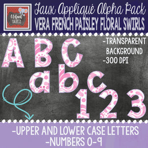 Alpha & Number Pack - Vera French Paisley Swirls