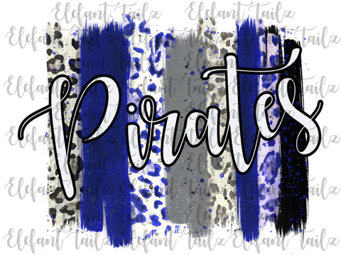 Pirates Navy & Gray Paintbrush Strokes