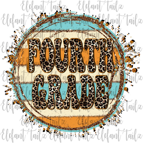 Retro Leopard Circle Fourth Grade