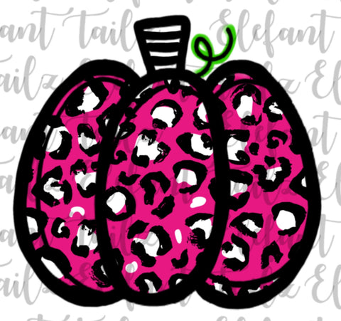 Pink Leopard Print Pumpkin