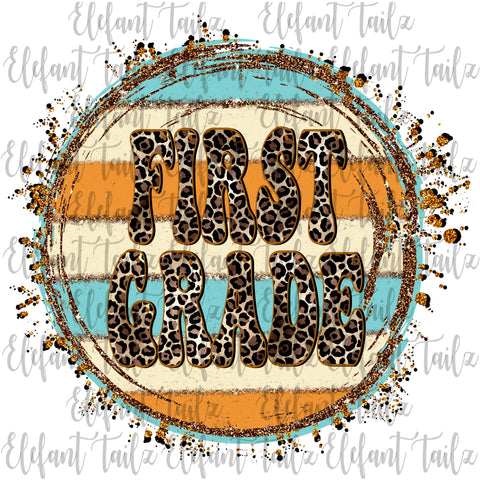 Retro Leopard Circle First Grade