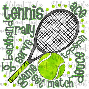 Tennis Word Art